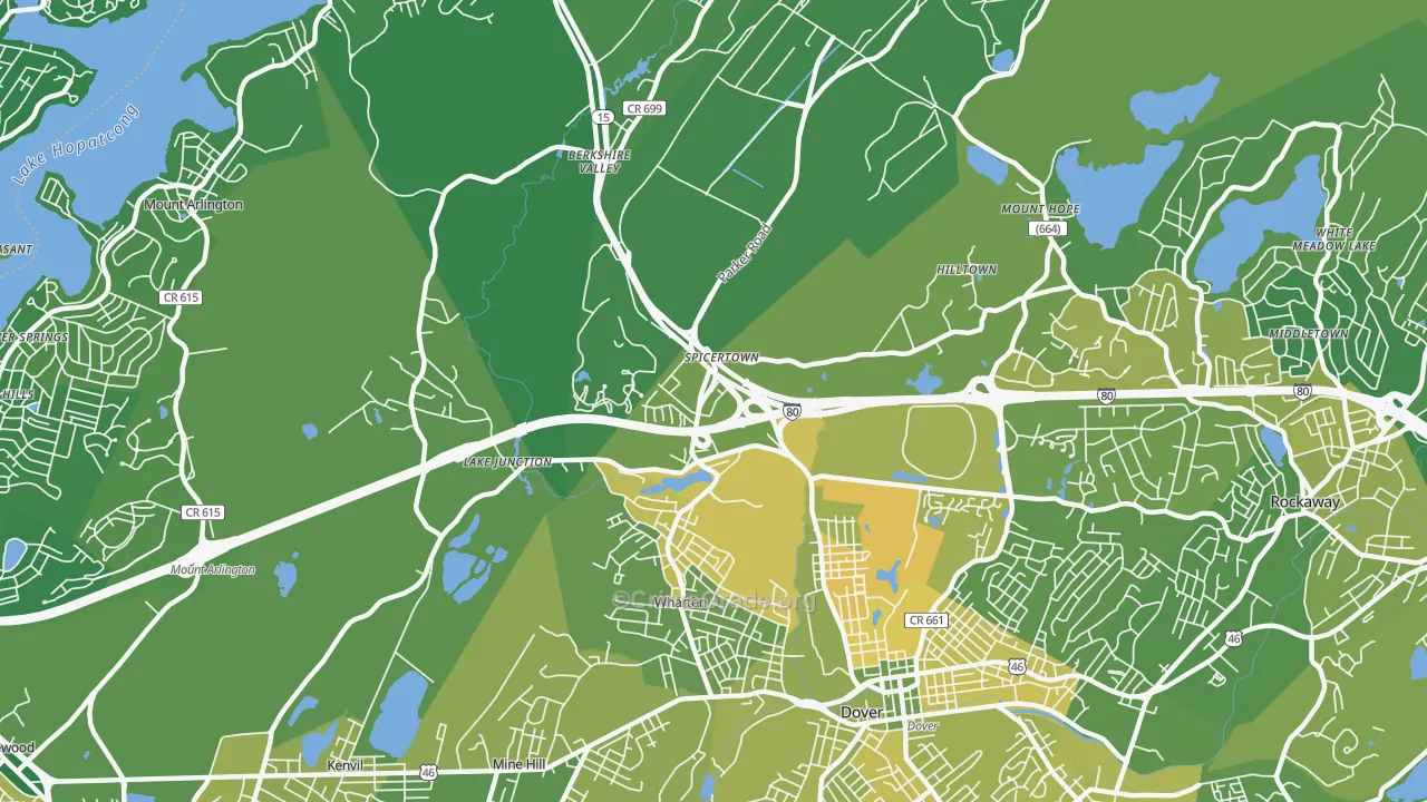 Wharton, NJ Map of Murder Rates