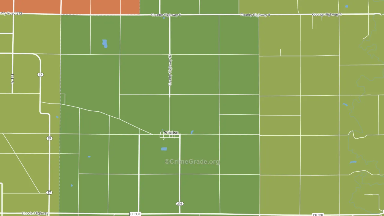 Wharton, OH Map of Murder Rates