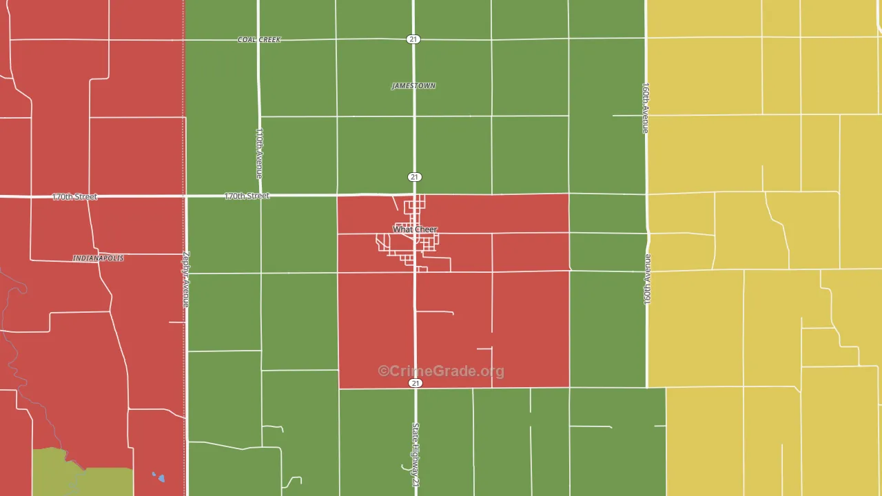 What Cheer, IA Map of Murder Rates