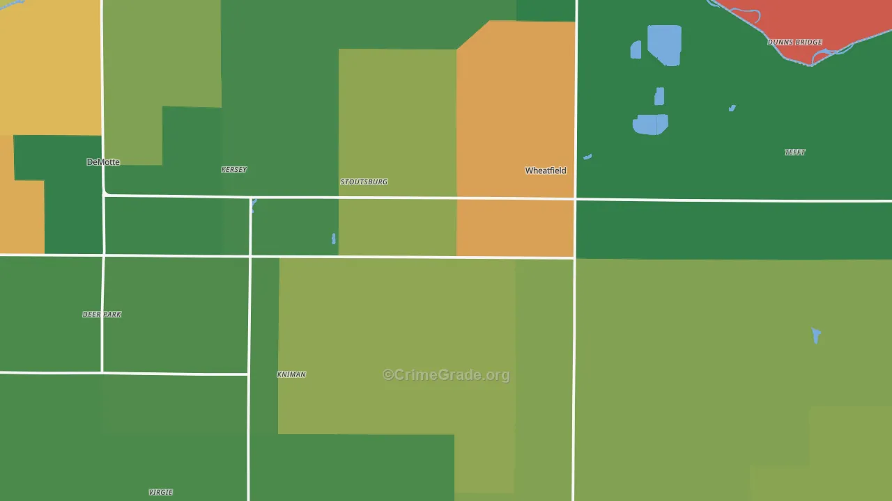 Wheatfield, IN Map of Murder Rates