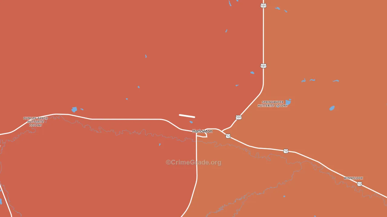 Wheatland County, MT Map of Murder Rates