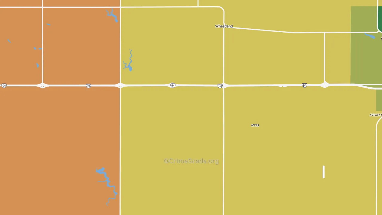 Wheatland, ND Map of Murder Rates