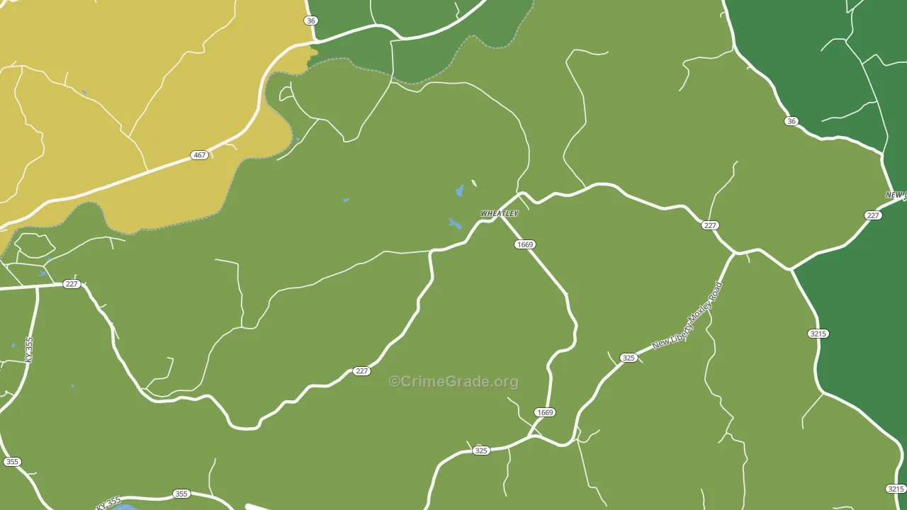 Wheatley, KY Map of Murder Rates