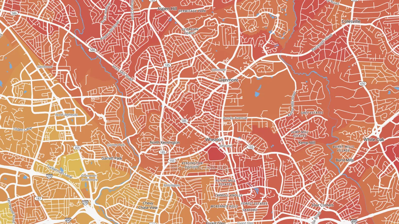 Wheaton, MD Map of Murder Rates