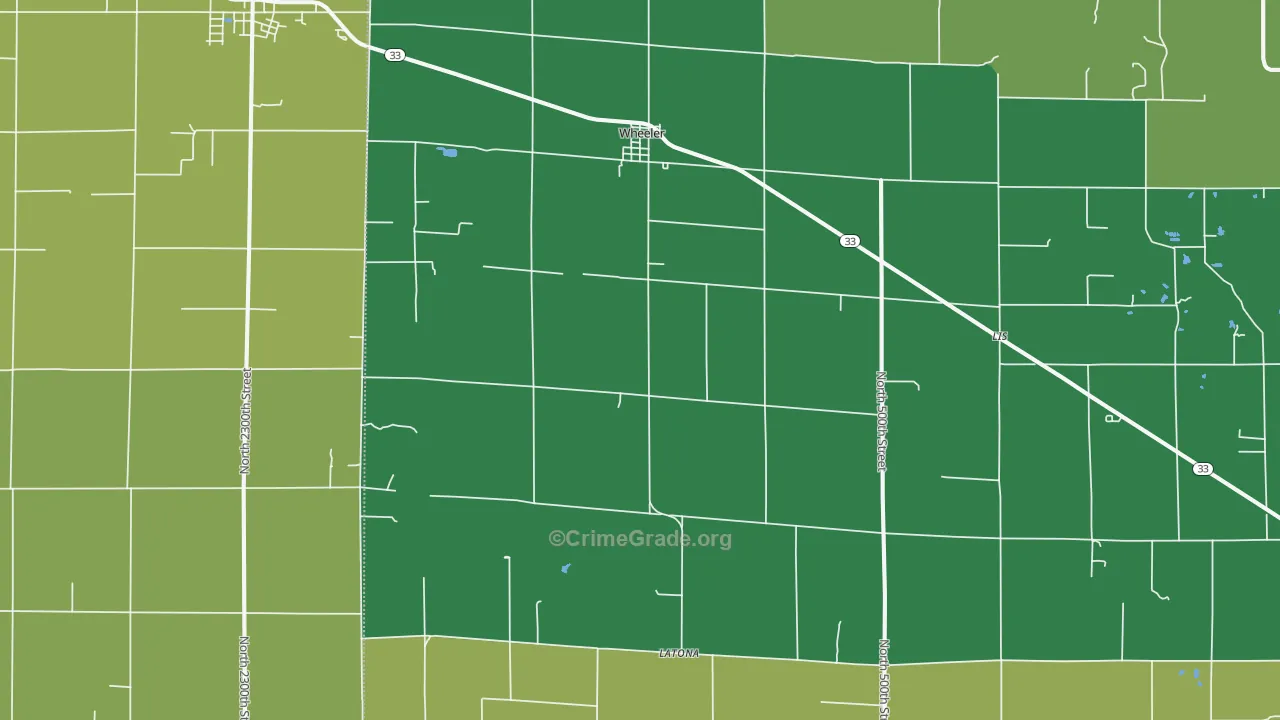 Wheeler, IL Map of Murder Rates