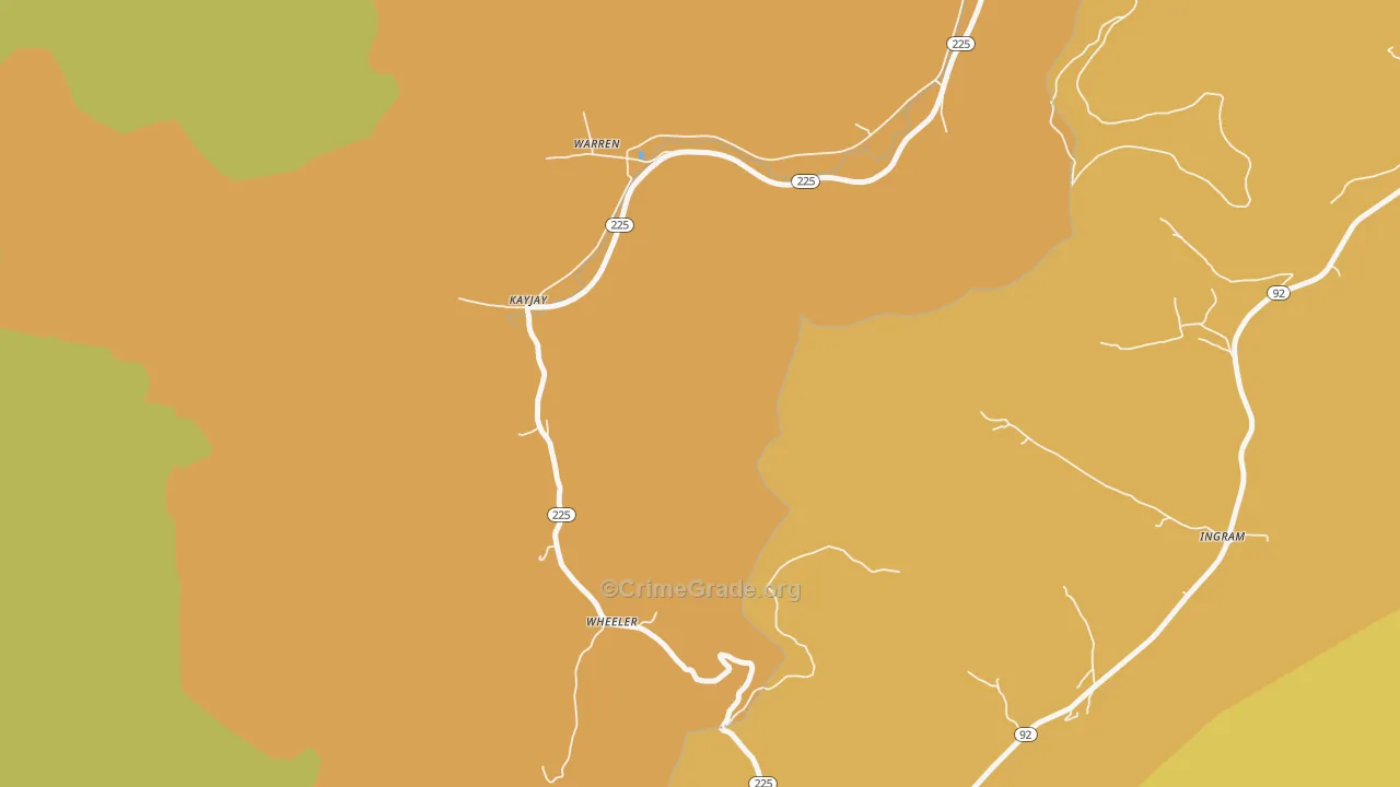 Wheeler, KY Map of Murder Rates