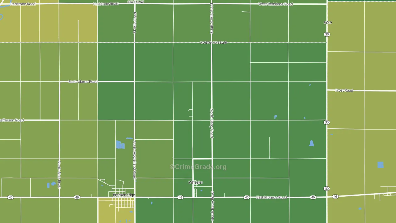 Wheeler, MI Map of Murder Rates