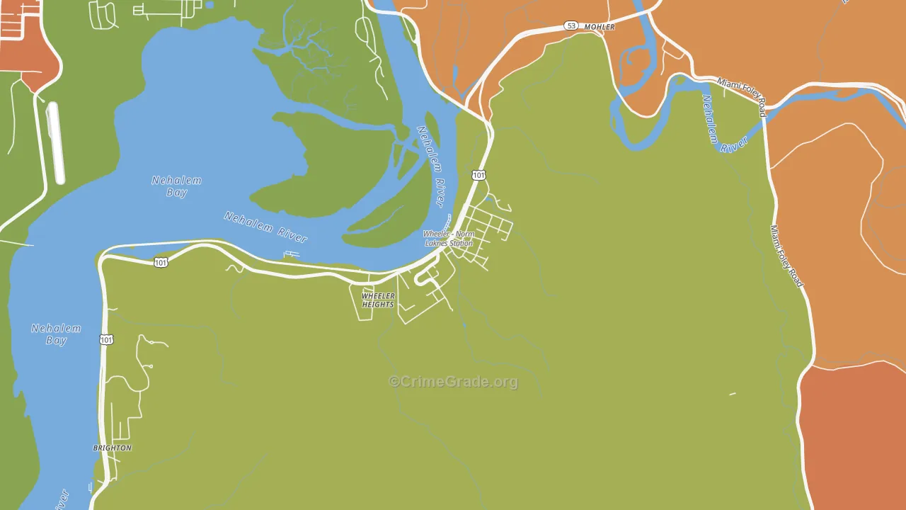 Wheeler, OR Map of Murder Rates