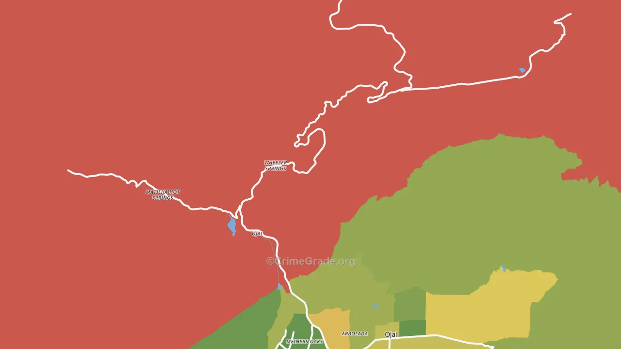 Wheeler Springs, CA Map of Murder Rates