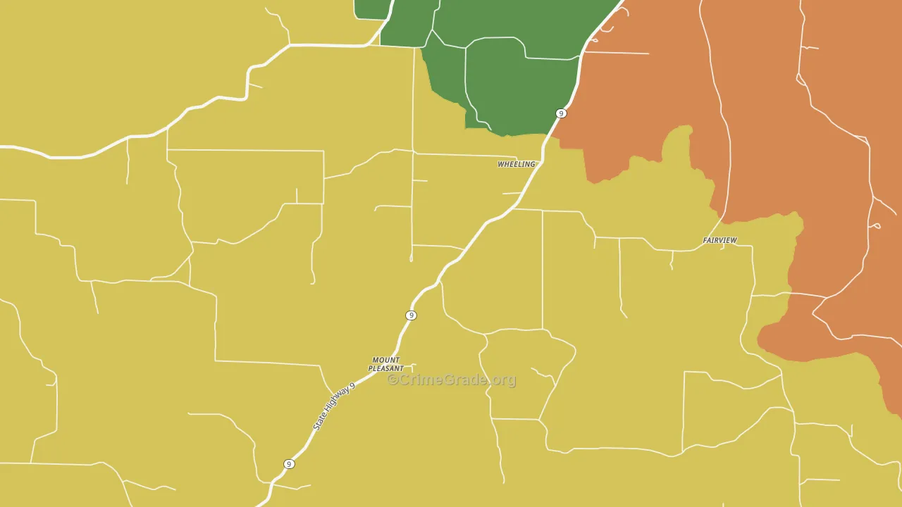 Wheeling, AR Map of Murder Rates