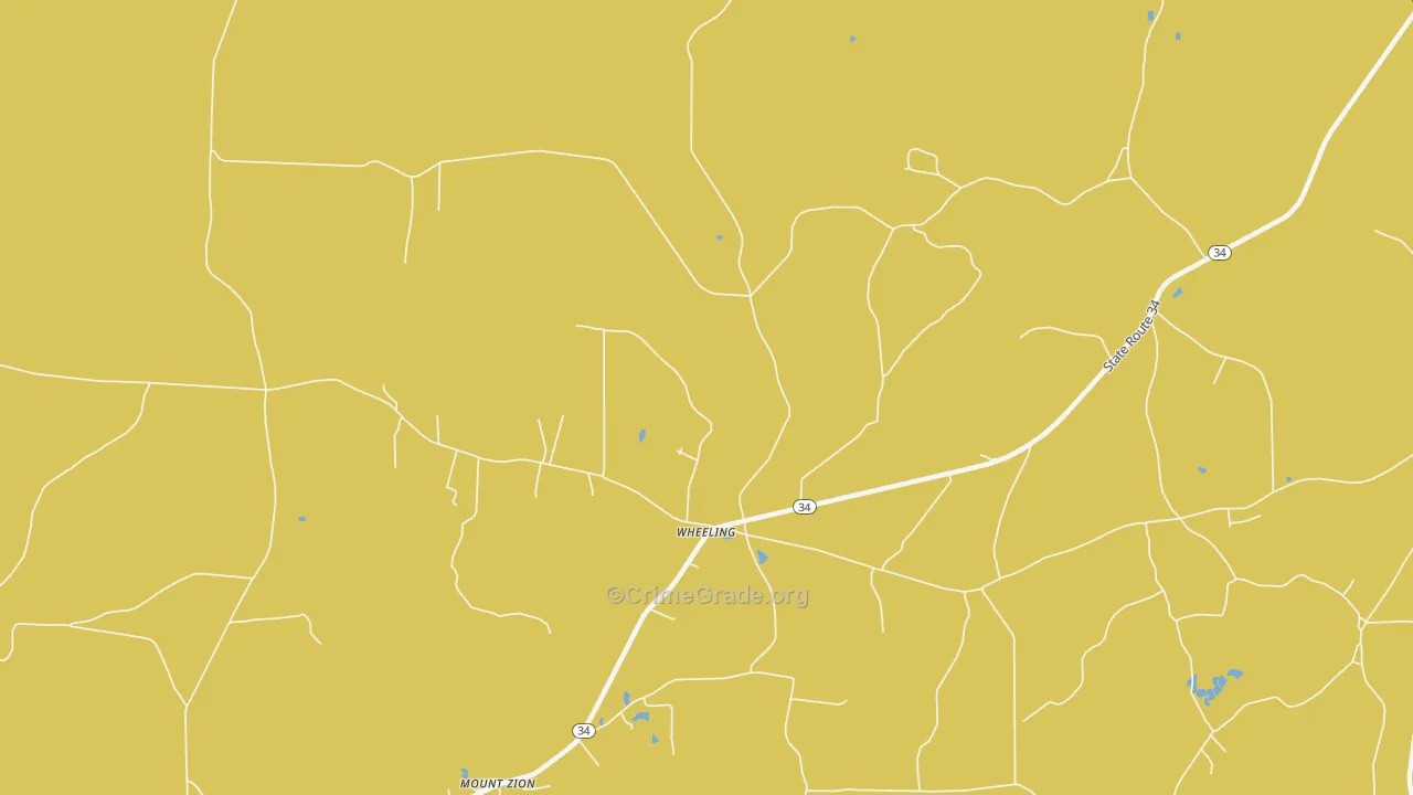 Wheeling, LA Map of Murder Rates