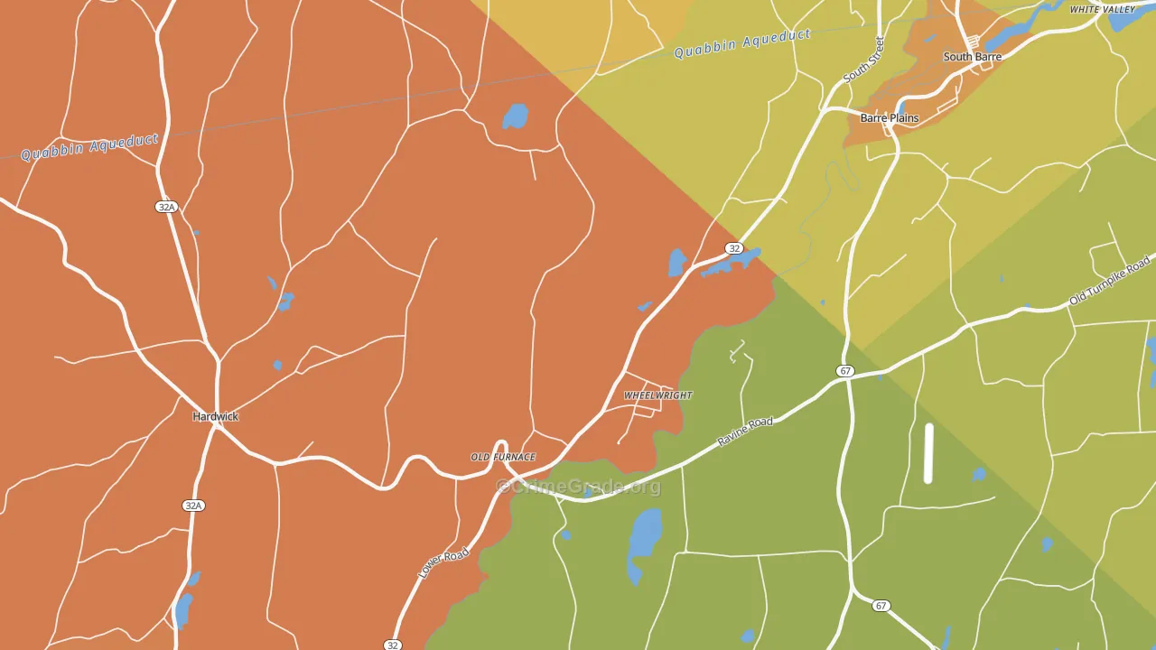 Wheelwright, MA Map of Murder Rates