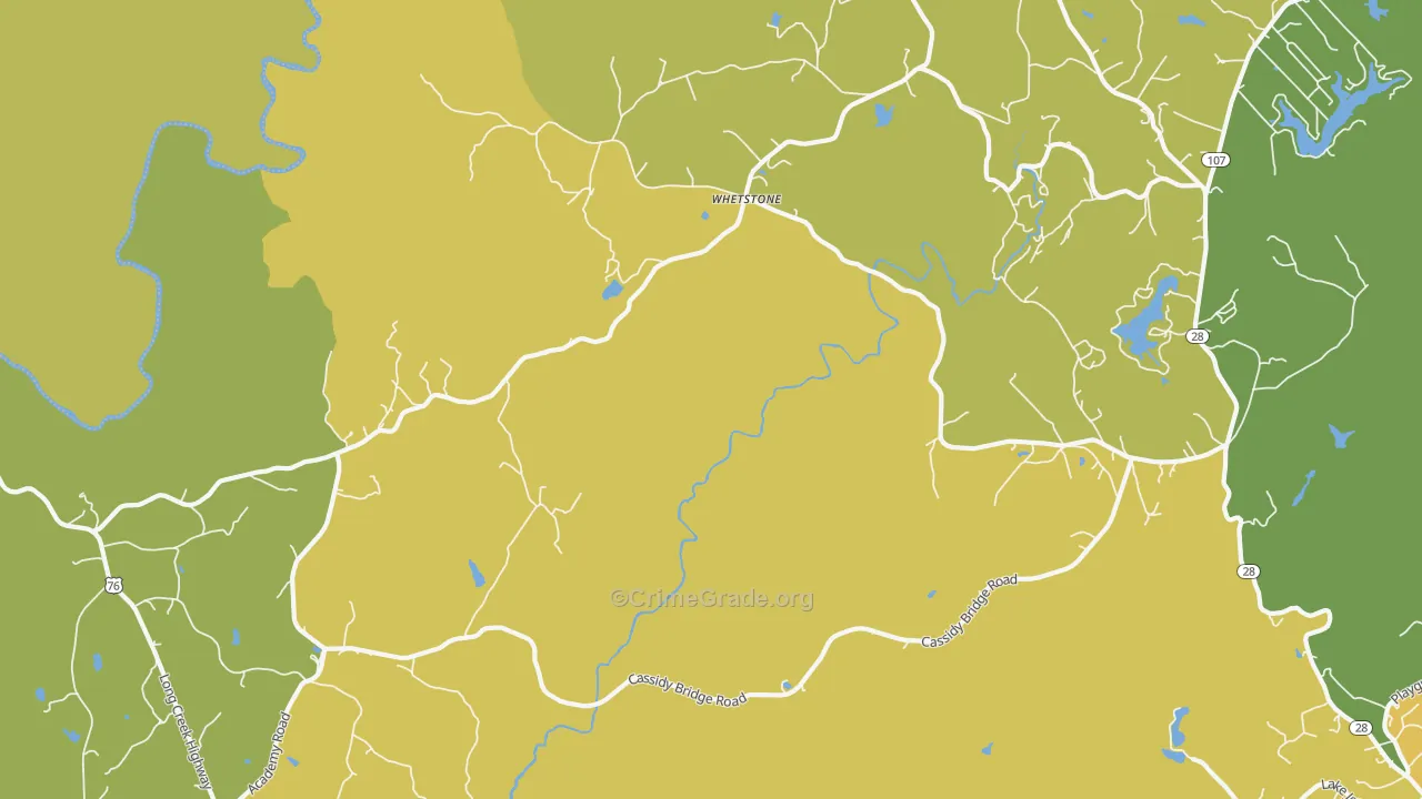 Whetstone, SC Map of Murder Rates