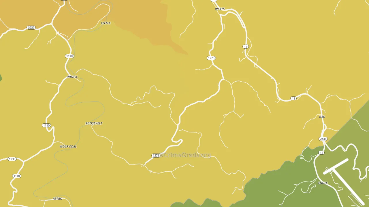 Whick, KY Map of Murder Rates