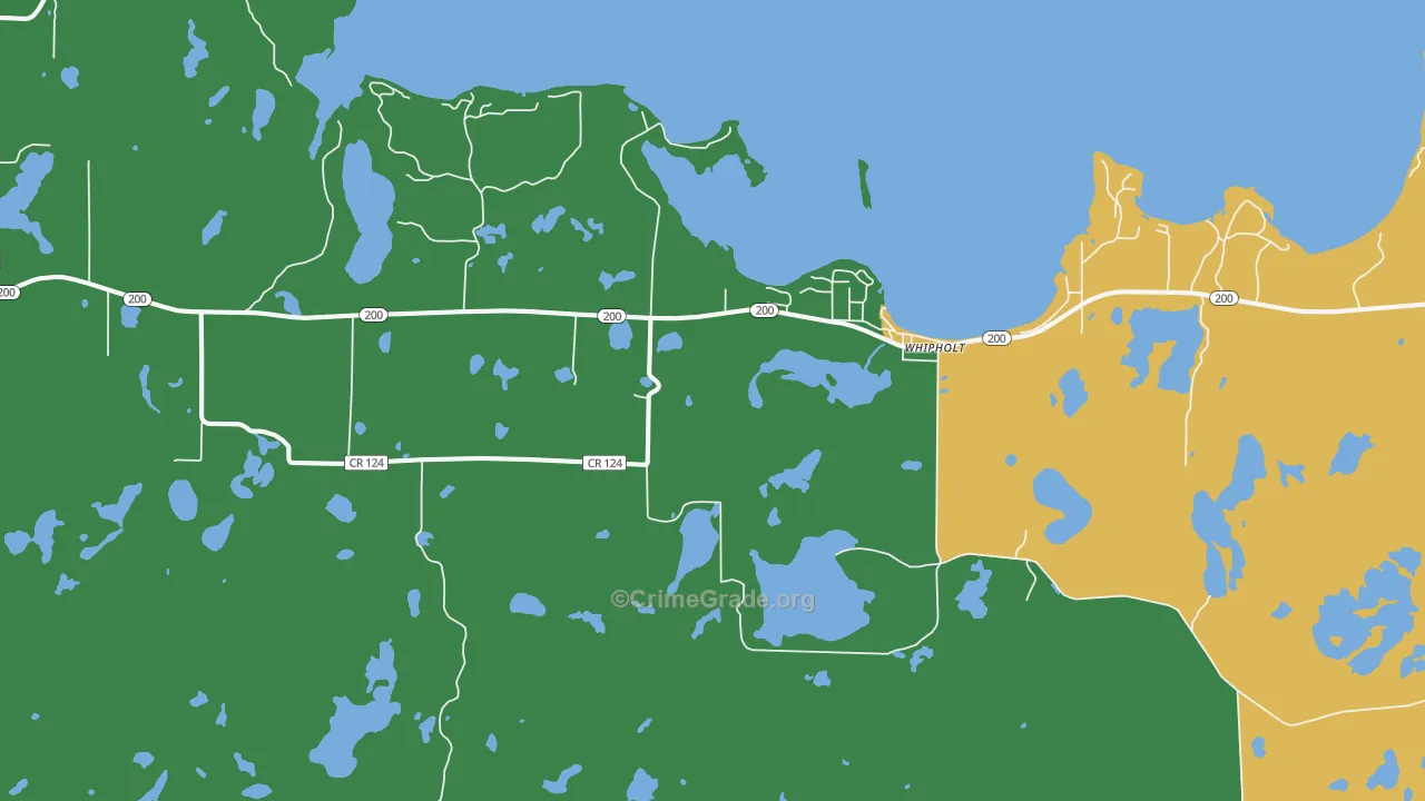 Whipholt, MN Map of Murder Rates