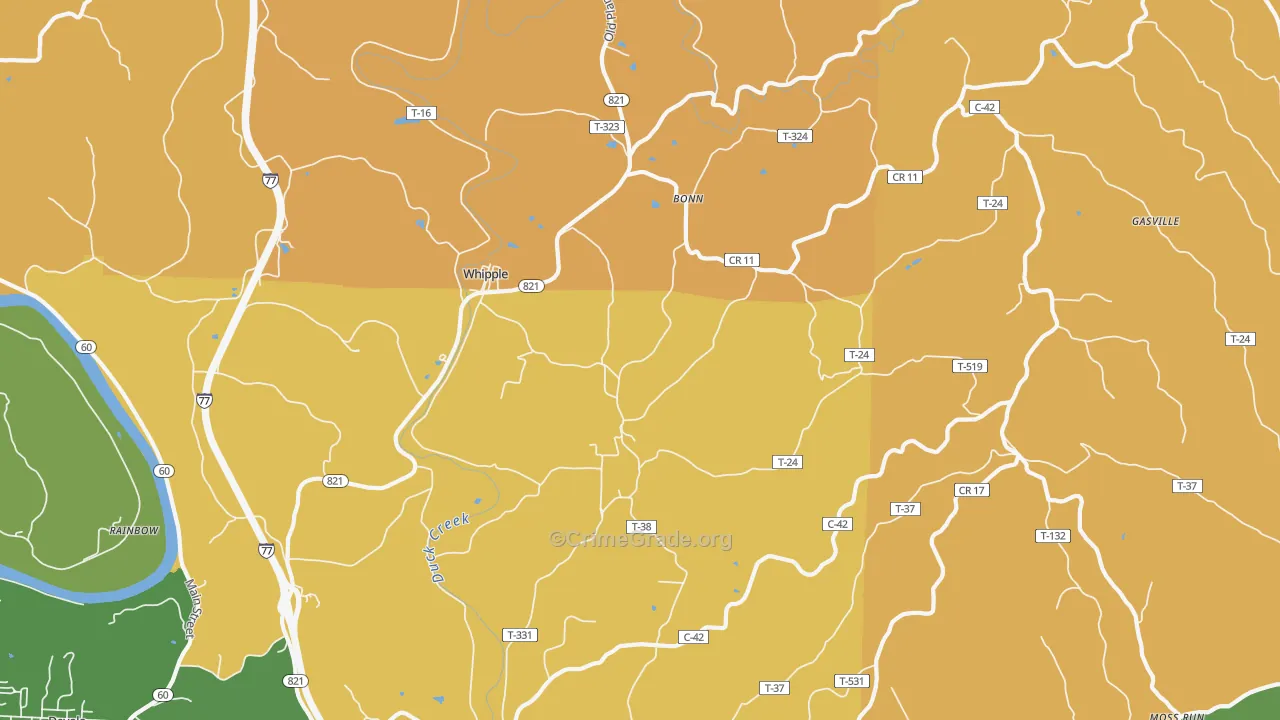 Whipple, OH Map of Murder Rates