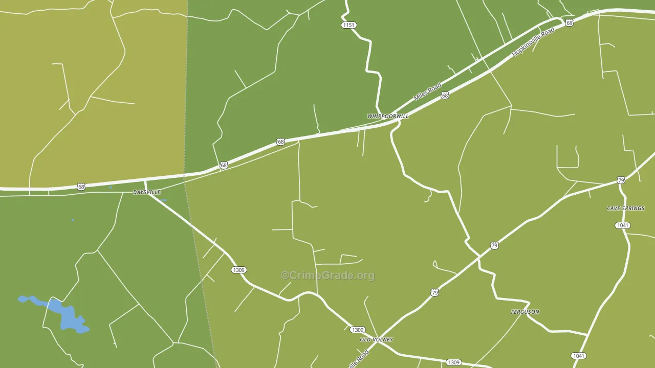 Whippoorwill, KY Map of Murder Rates