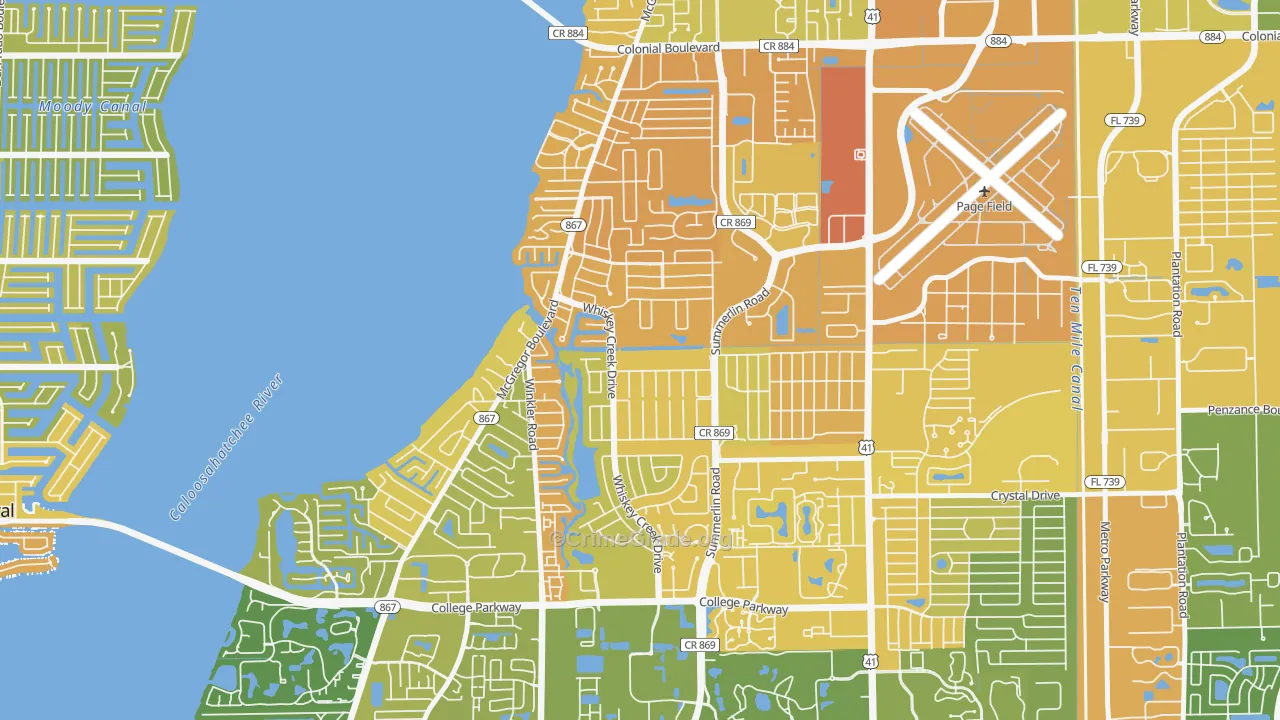 Whiskey Creek, FL Map of Murder Rates