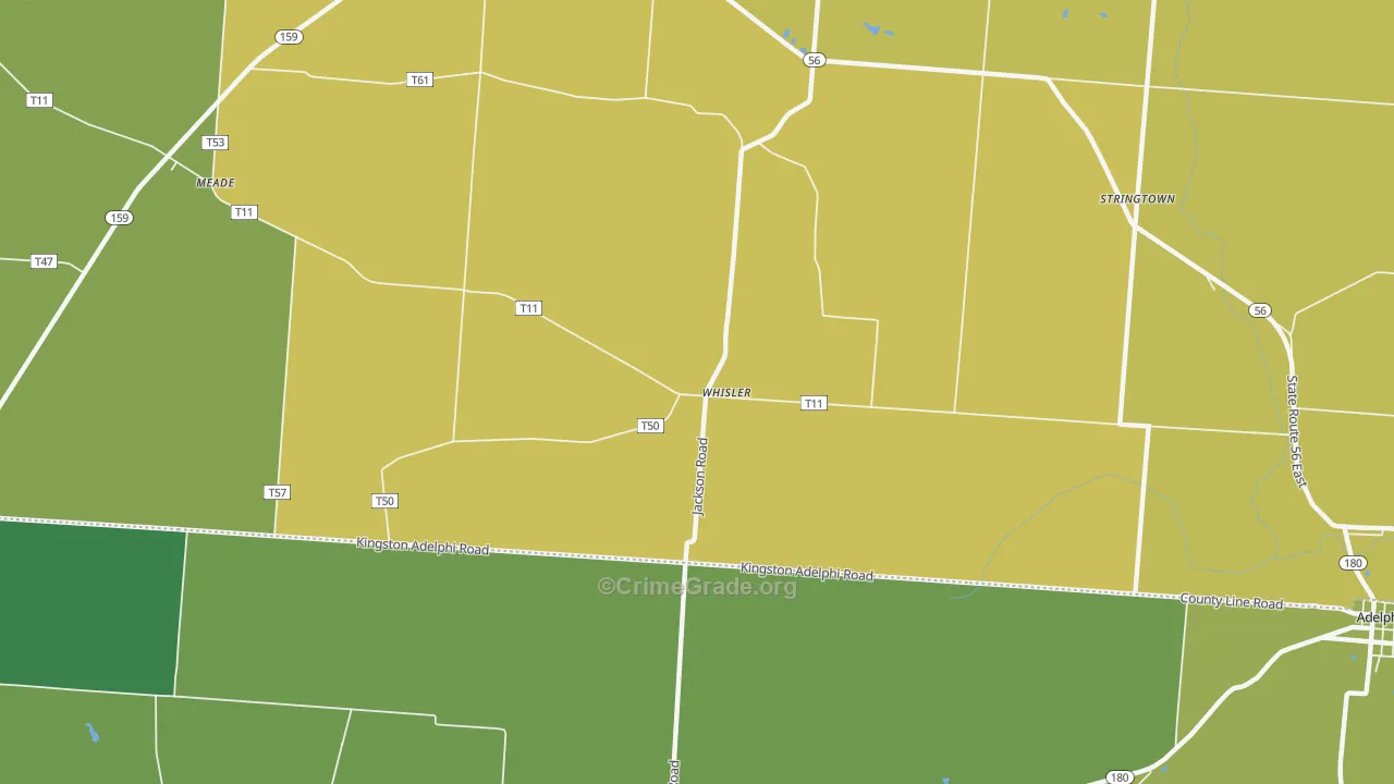 Whisler, OH Map of Murder Rates