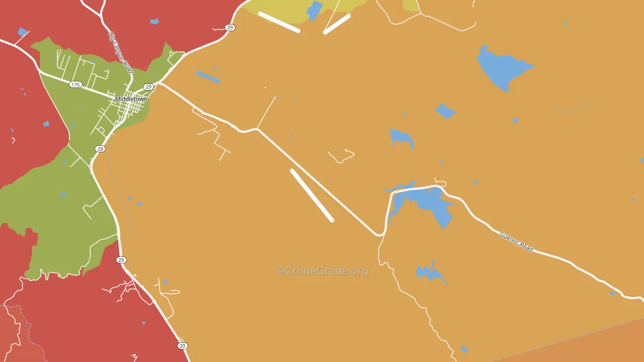 Whispering Pines, CA Map of Murder Rates