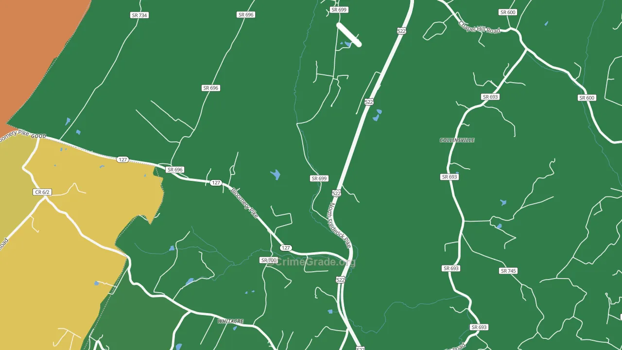 Whitacre, VA Map of Murder Rates
