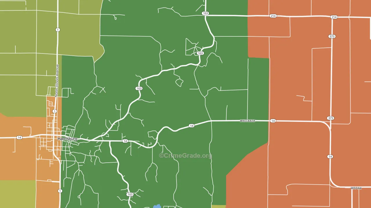 Whitaker, AR Map of Murder Rates