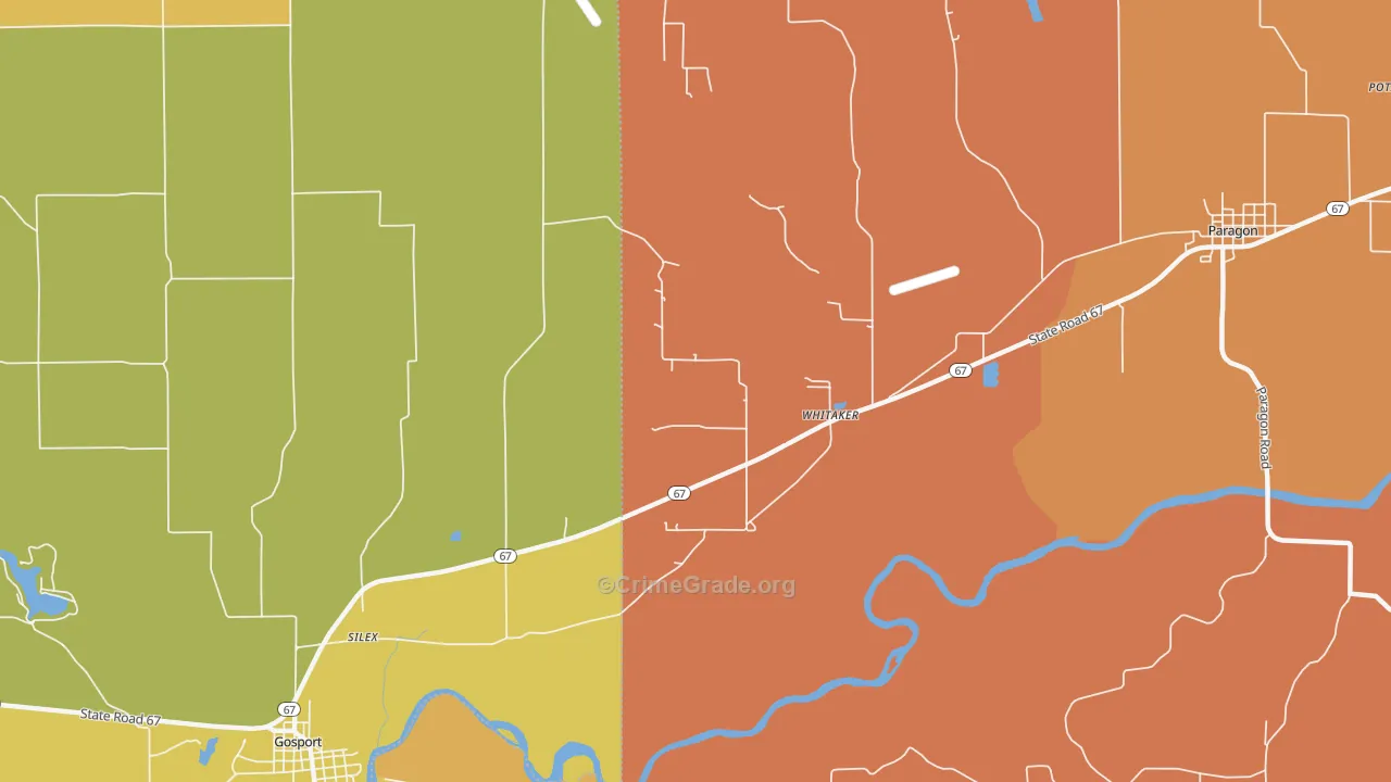 Whitaker, IN Map of Murder Rates