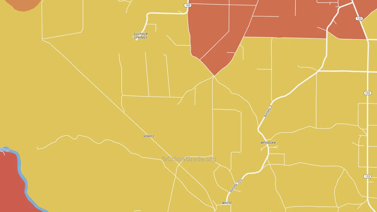 White, AR Map of Murder Rates