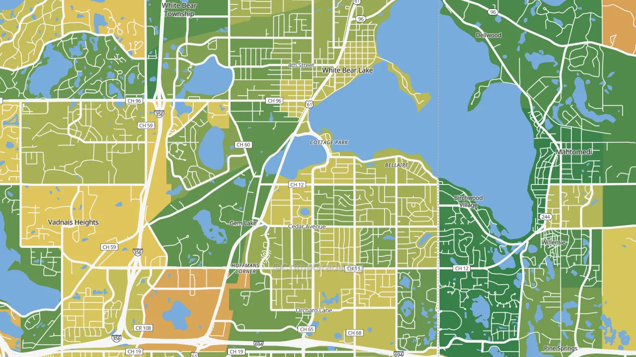 White Bear Lake, MN Map of Murder Rates