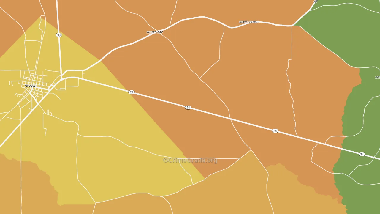 White Cap, MS Map of Murder Rates