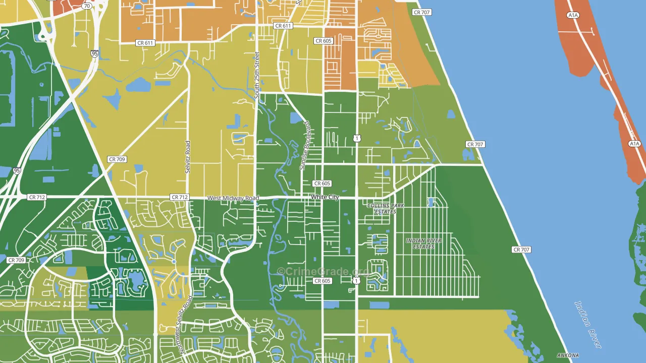 White City, Fort Pierce, FL Map of Murder Rates