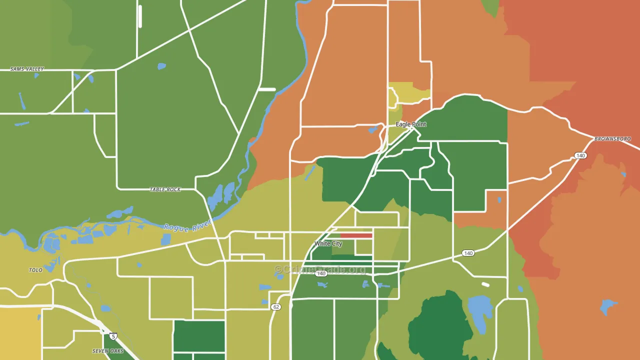 White City, OR Map of Murder Rates