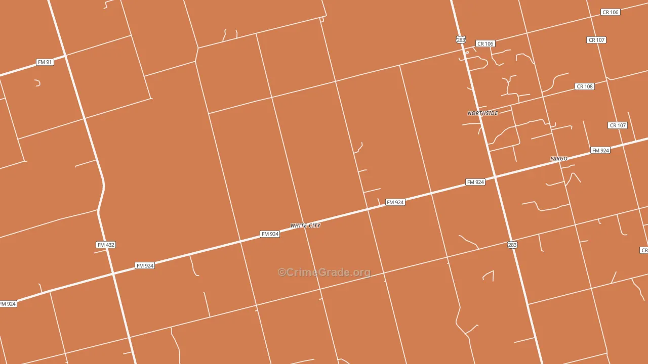 White City, TX Map of Murder Rates