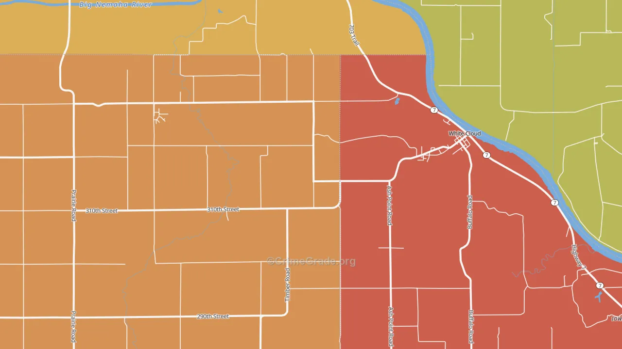 White Cloud, KS Map of Murder Rates