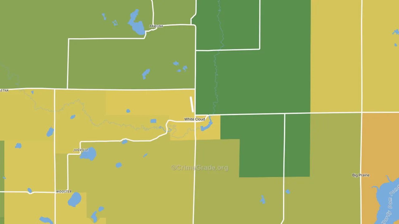 White Cloud, MI Map of Murder Rates