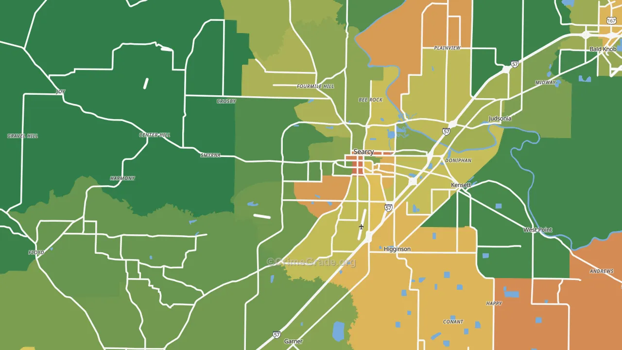 White County, AR Map of Murder Rates