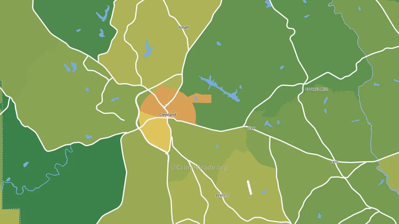 White County, GA Map of Murder Rates