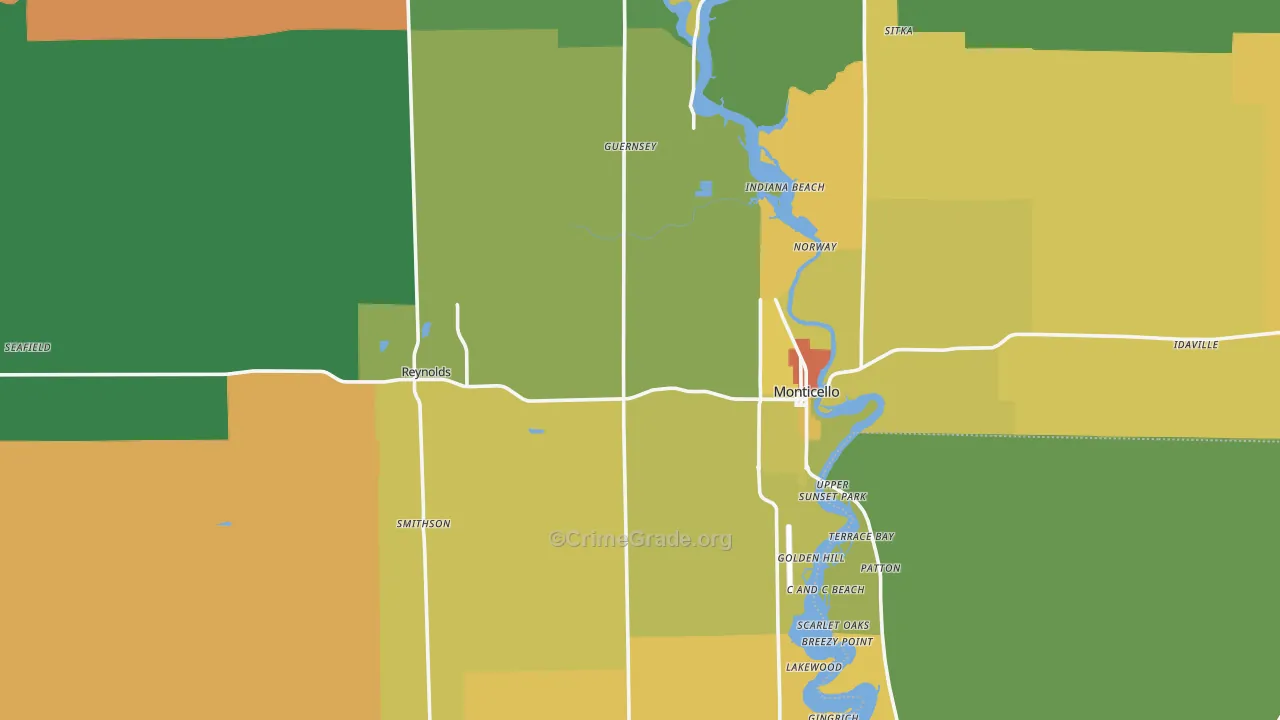 White County, IN Map of Murder Rates