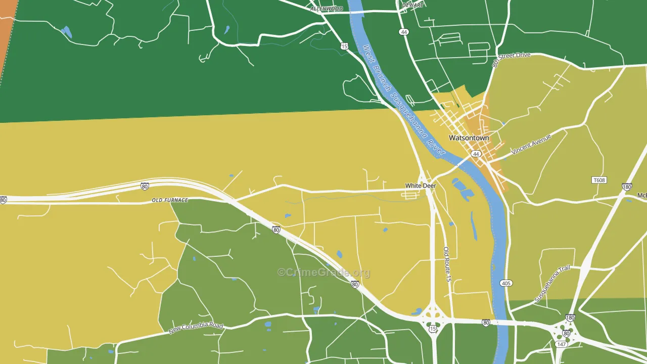 White Deer, PA Map of Murder Rates