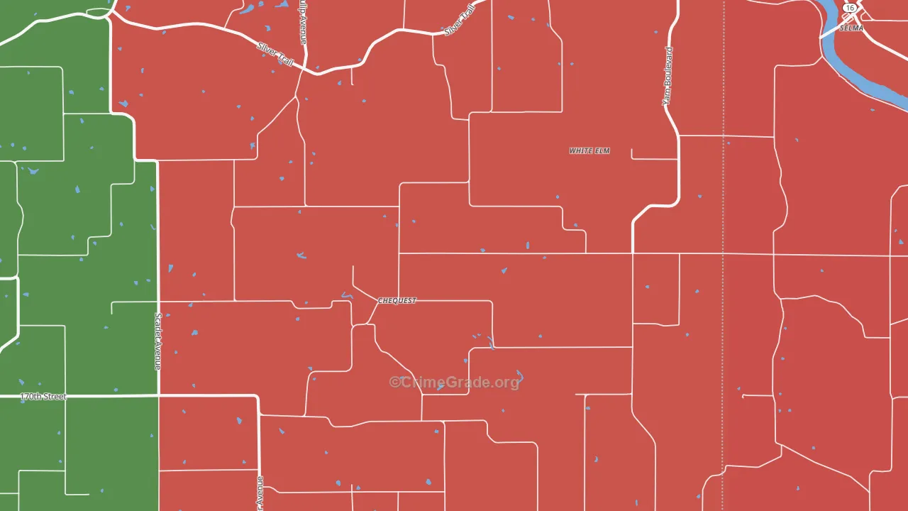 White Elm, IA Map of Murder Rates