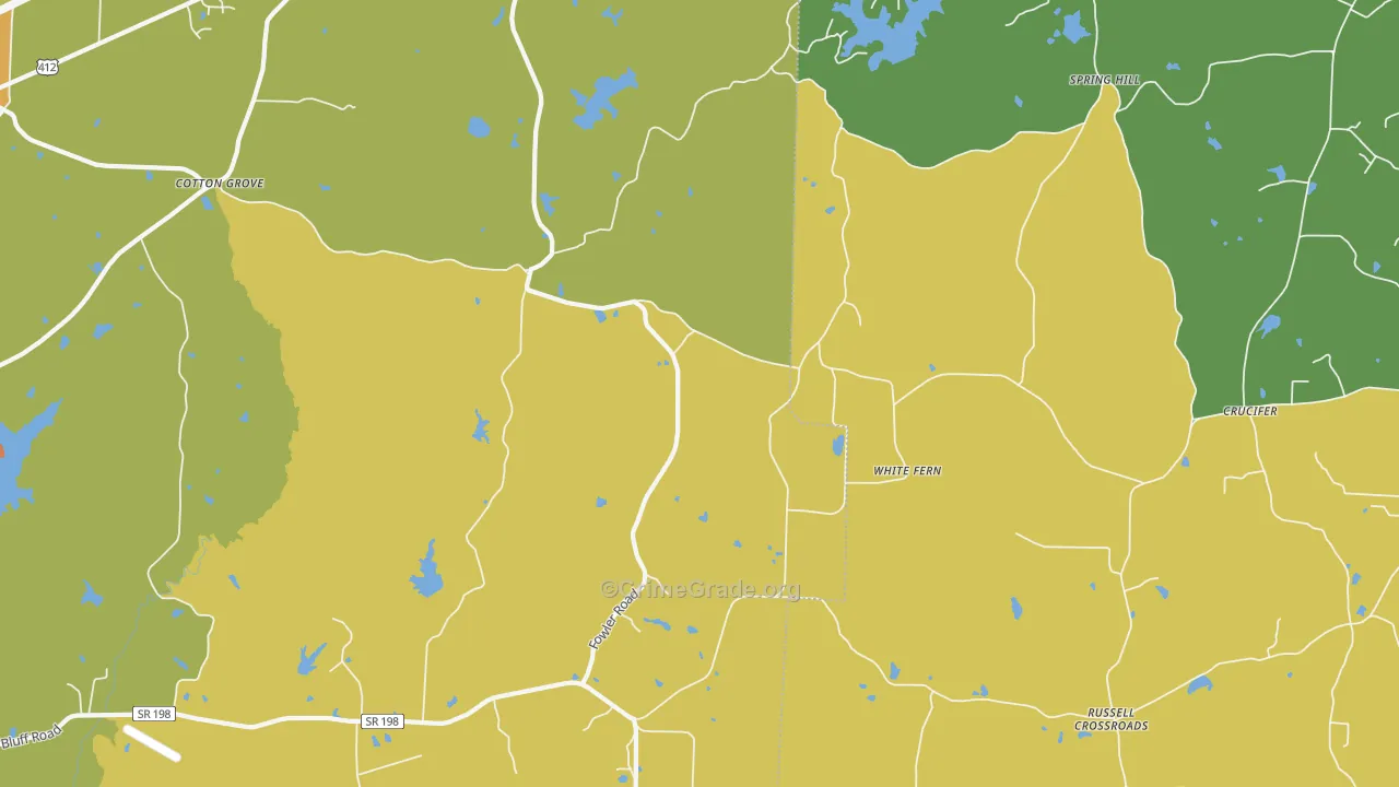 White Fern, TN Map of Murder Rates