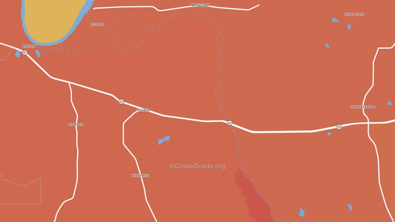 White Hall, AL Map of Murder Rates