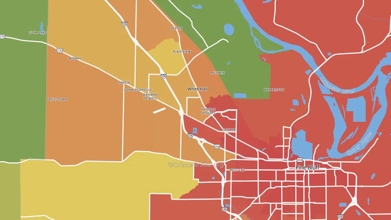 White Hall, AR Map of Murder Rates