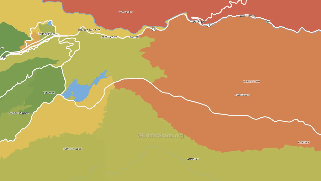 White Hall, CA Map of Murder Rates