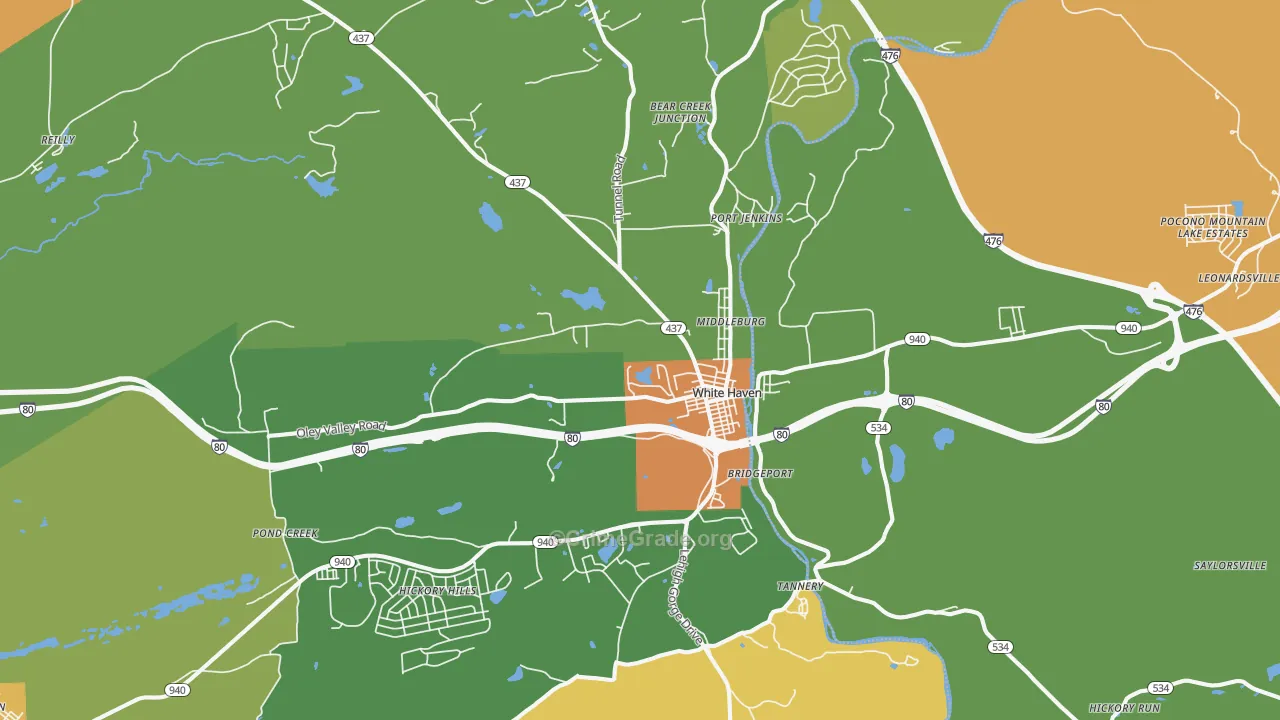 White Haven, PA Map of Murder Rates