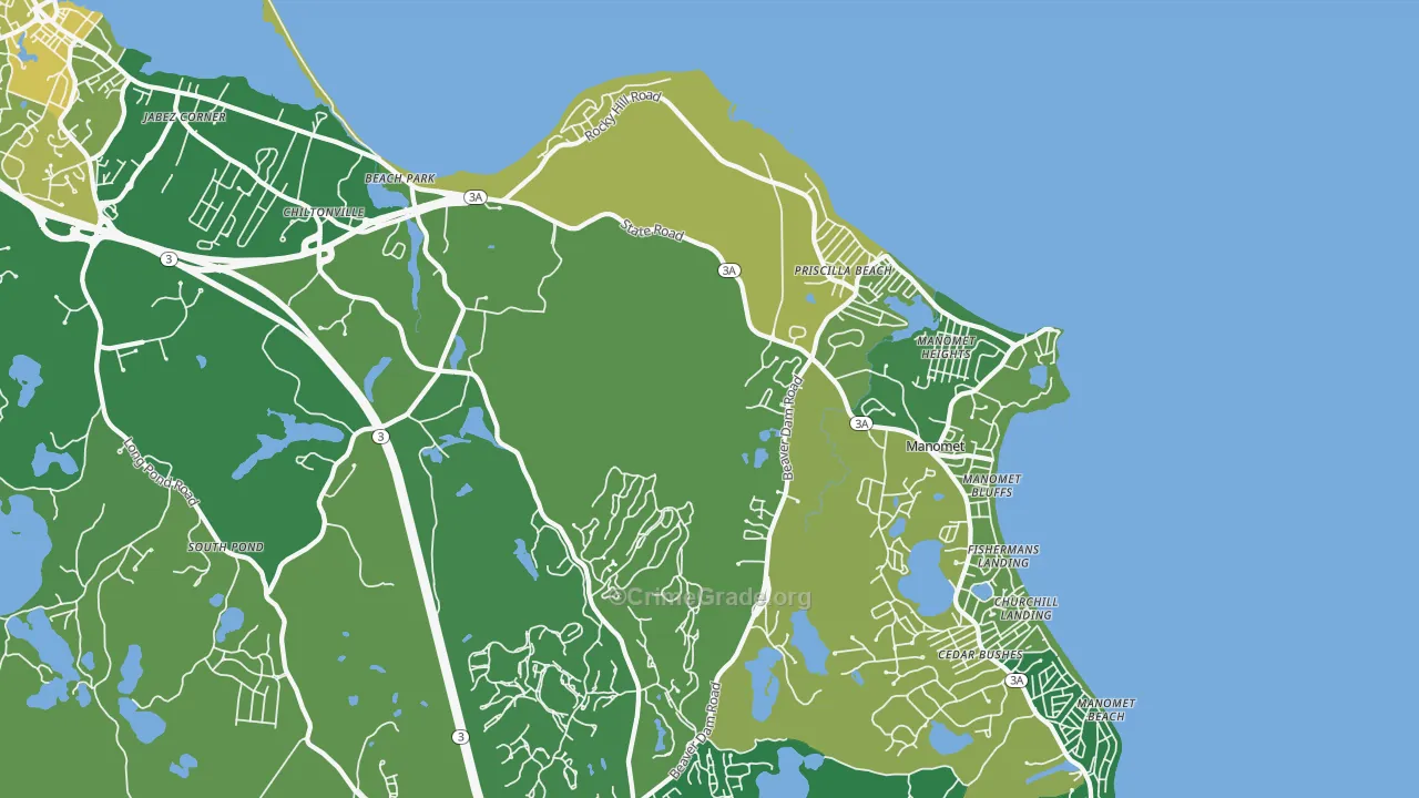 White Horse Beach, MA Map of Murder Rates