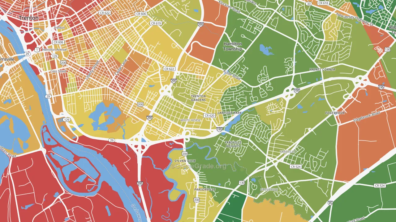 White Horse, NJ Map of Murder Rates
