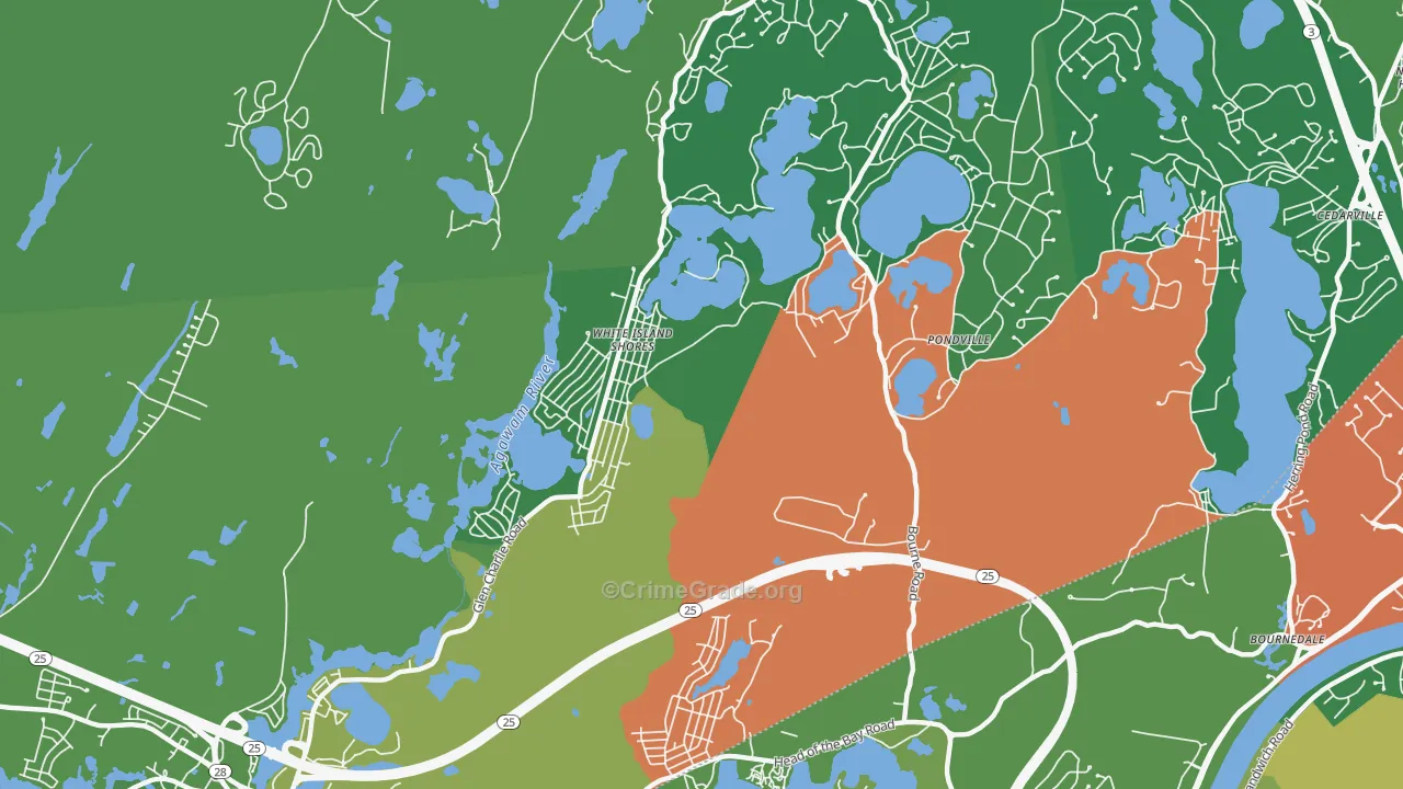 White Island Shores, MA Map of Murder Rates