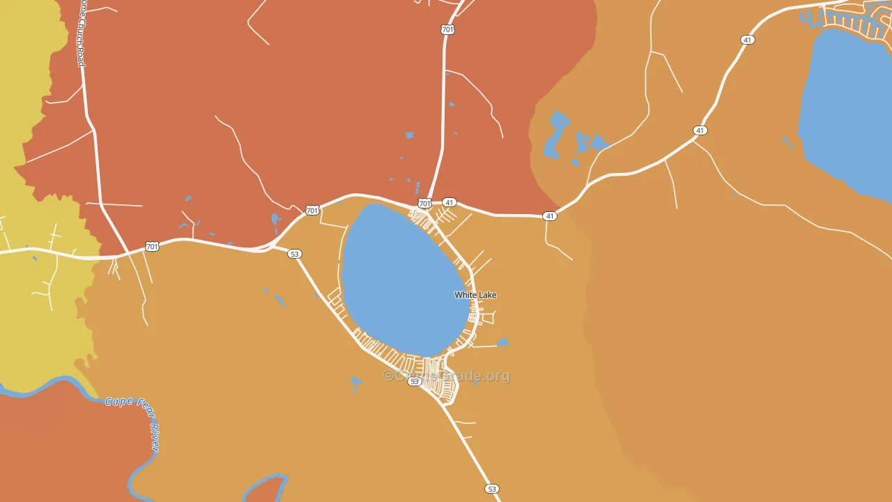 White Lake, NC Map of Murder Rates