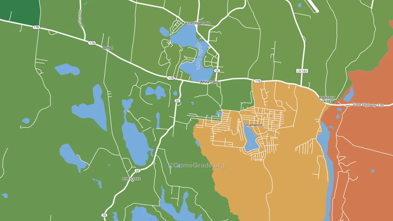 White Lake, NY Map of Murder Rates